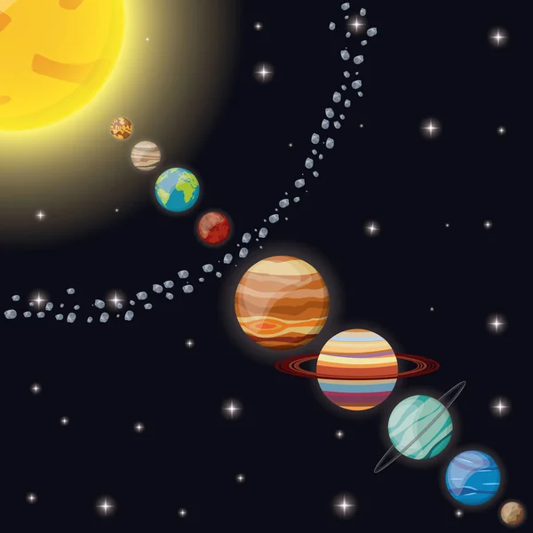 Вселенная Солнечной системы — стоковый вектор