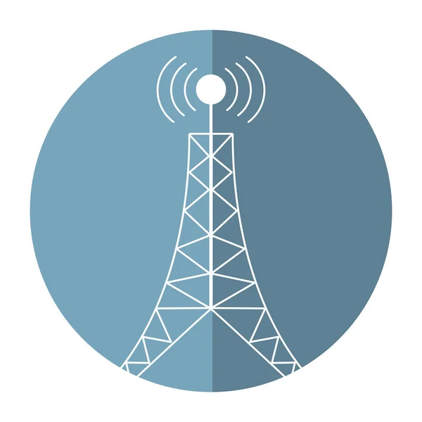 Antenna tower broadcast connection shadow — Stock Vector