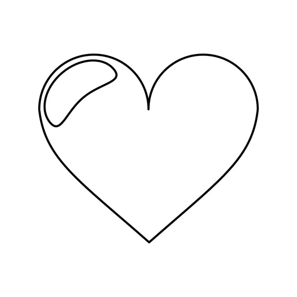 Srdce lásce romantické obrys — Stockový vektor