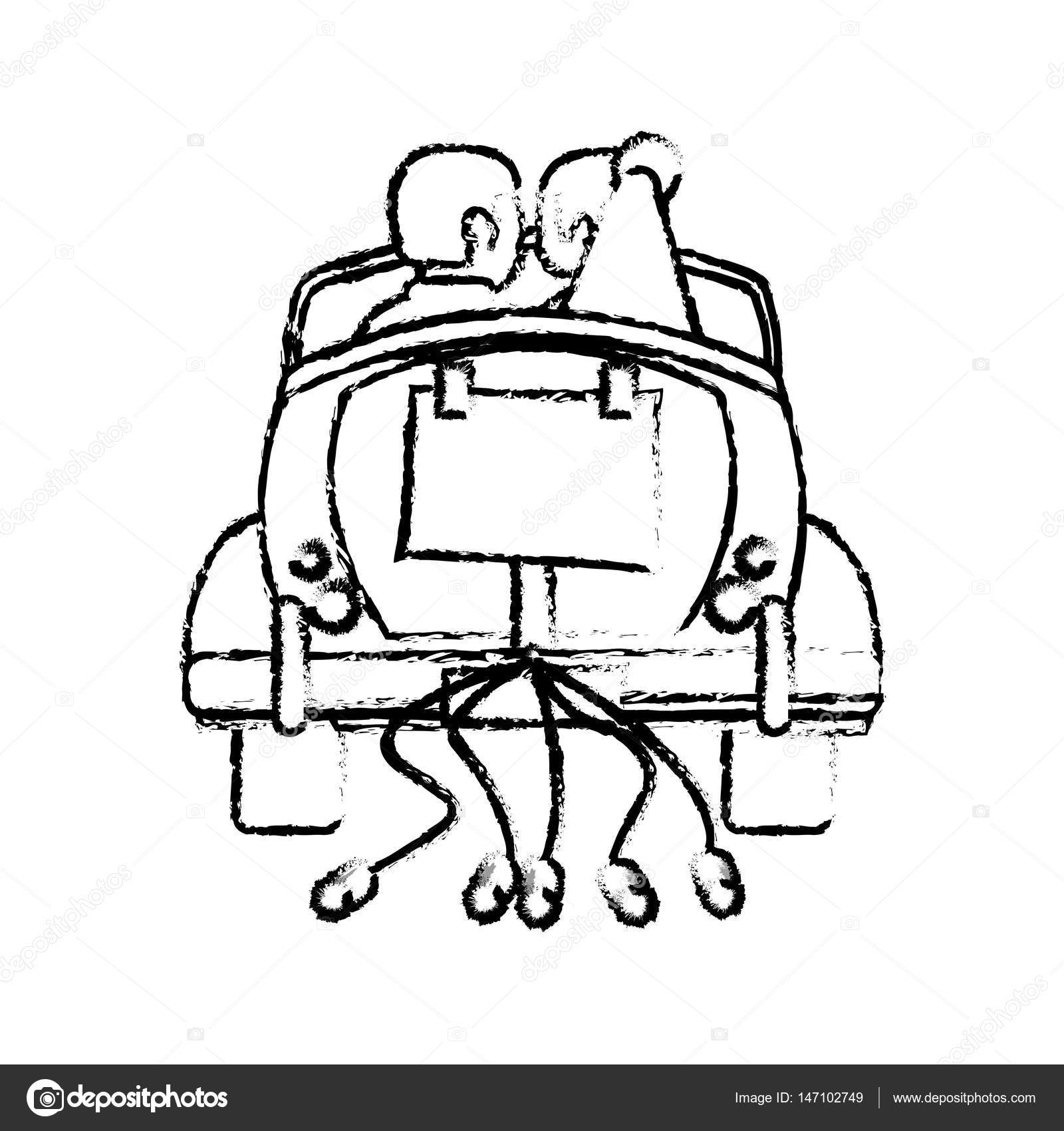 Couple in car sketch | Couple just married car sketch — Stock Vector © jemastock #147102749