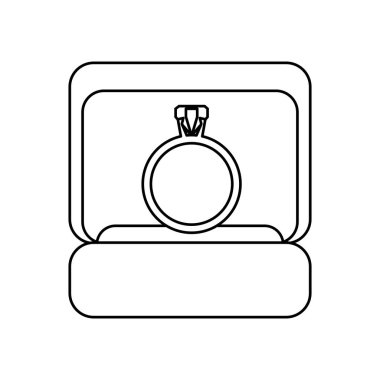 kutusu yüzük düğün sembolü anahat