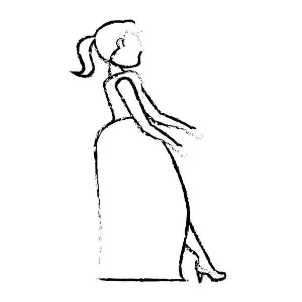 Ritratto donna sposa immagine schizzo — Vettoriale Stock