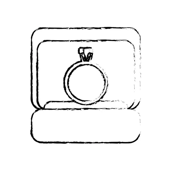 Бокс кольцо свадебное изображение эскиз — стоковый вектор