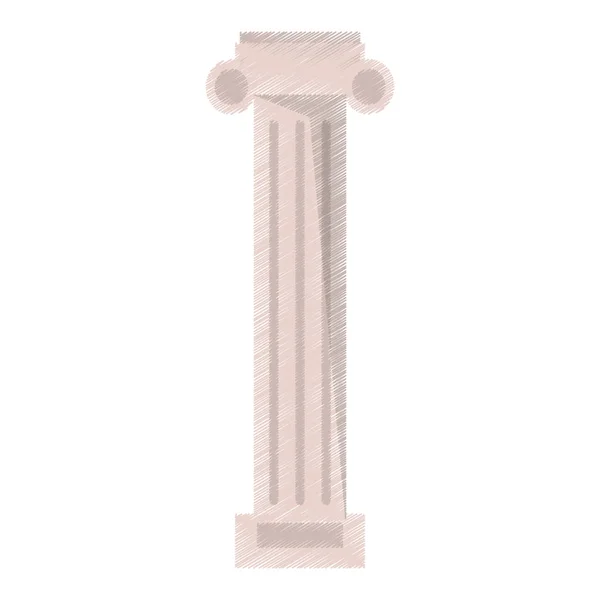 Drawing pilaster column structure image — Stock Vector