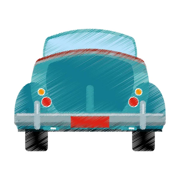 Dibujo coche clásico viaje — Vector de stock