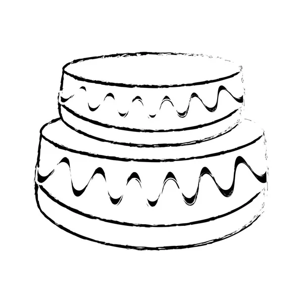 Wedding cake dessert sketch — Stock Vector