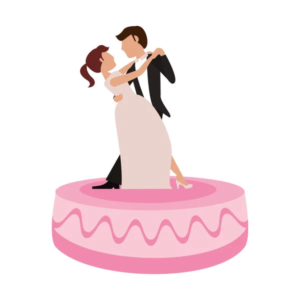 Kek çift düğün tatlı — Stok Vektör