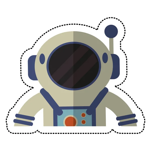 Astronaut spacesuit helmet shadow — Stock Vector