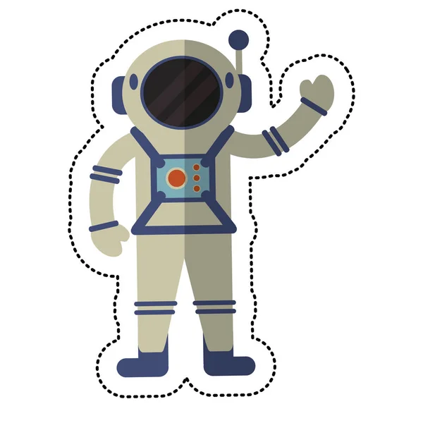 Astronaut exploration suit space shadow — Stock Vector