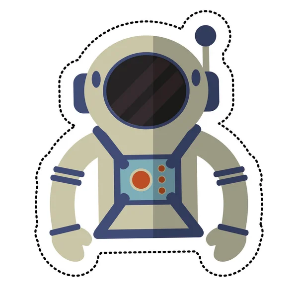 Astronaut suit and helmet shadow — Stock Vector