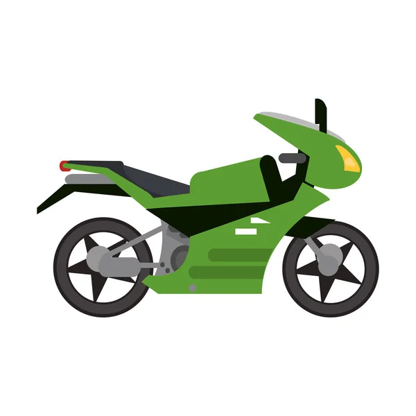 Estilo de transporte de motocicleta verde — Vector de stock