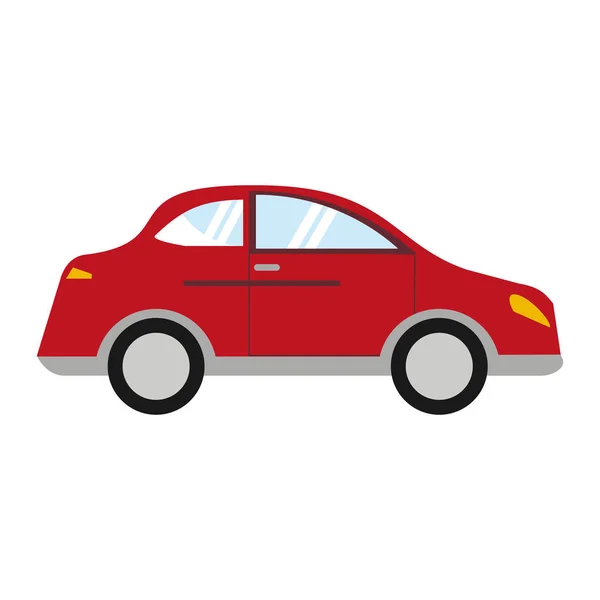 Carro vermelho sedan veículo transporte — Vetor de Stock