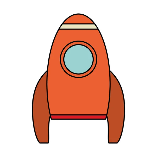 Orange rocket space travel — Stock Vector