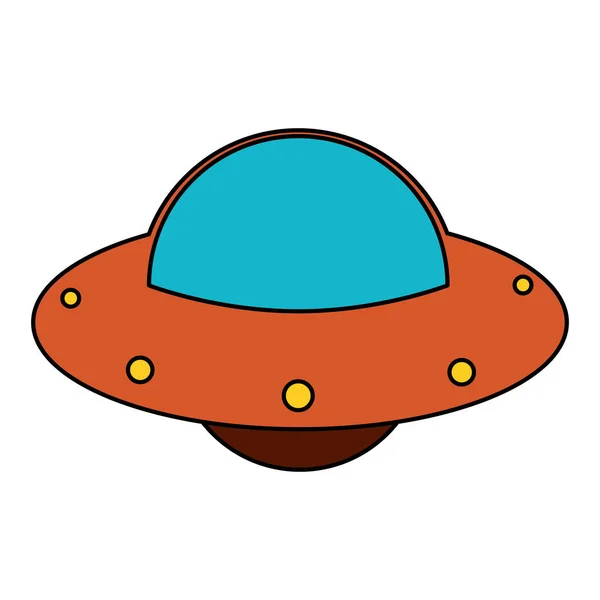 UFO statek kosmiczny obraz mucha — Wektor stockowy