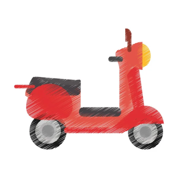 Tekening scooter vervoer voertuig afbeelding — Stockvector