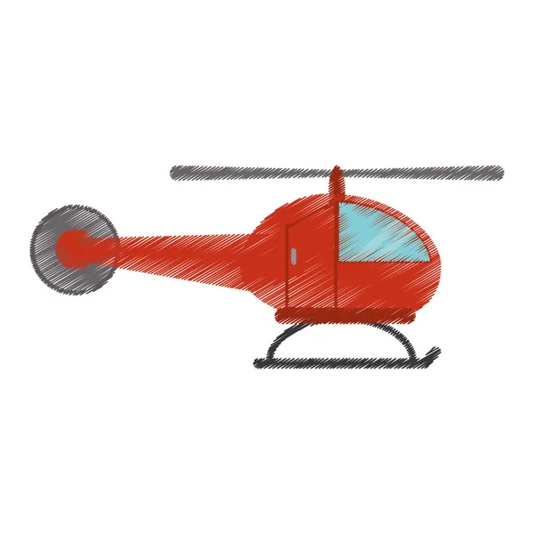 Dibujo helicóptero transporte volar imagen — Vector de stock