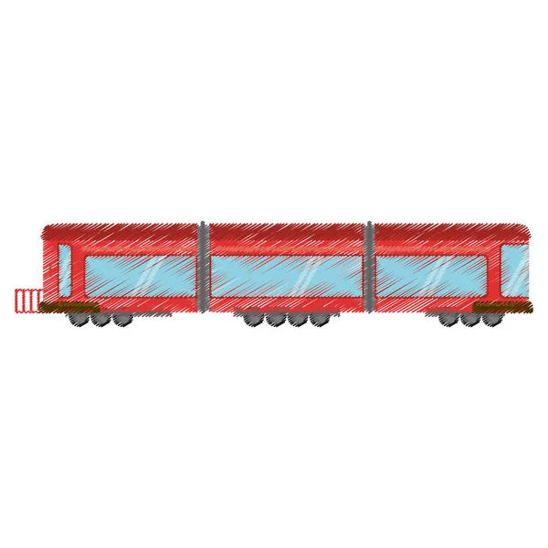 Drawing drawing train wagon passenger — Stock Vector