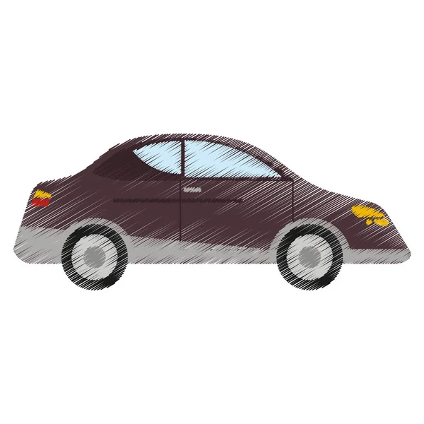 Dibujo coche sedán transporte de vehículos — Vector de stock