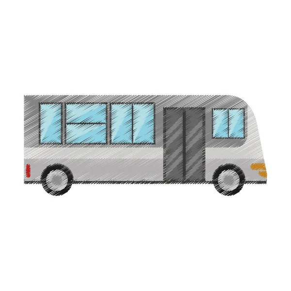 Drawing bus transport urban public — Stock Vector