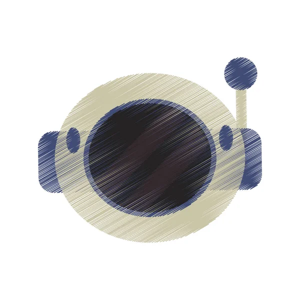 Zeichnung Helm Astronauten Raum — Stockvektor