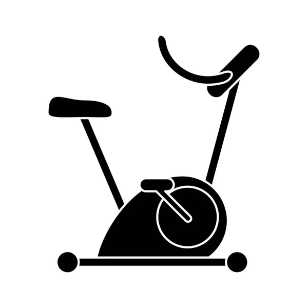 Silueta bicicleta entrenamiento de ejercicio estático — Vector de stock