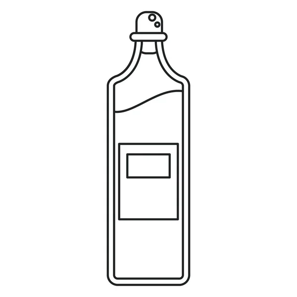 Jugo de botella bosquejo sano fresco — Vector de stock