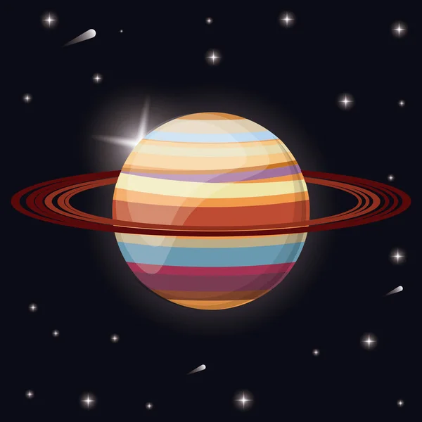 Sistema solar planeta saturno —  Vetores de Stock