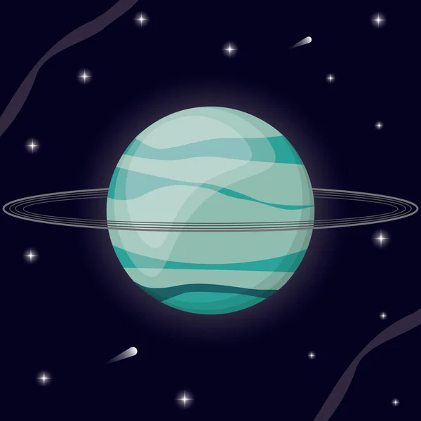 Uranus planeet zonnestelsel — Stockvector