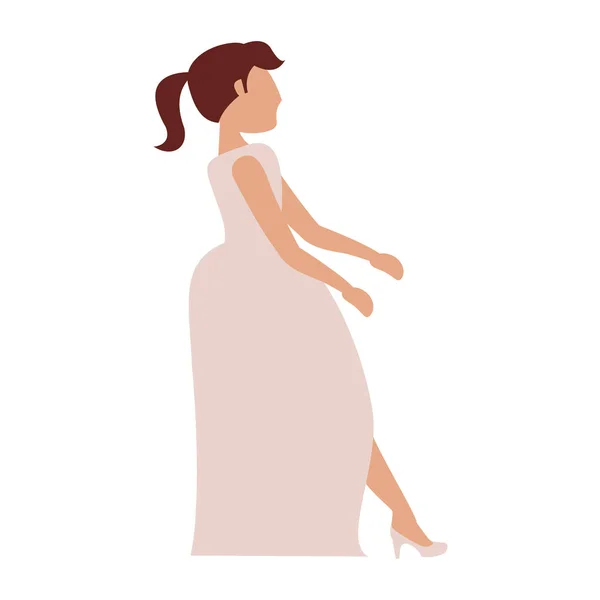 Novia boda de pie pose — Vector de stock