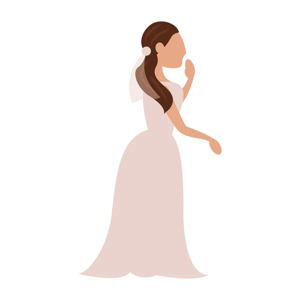 Brud bröllop stående pose — Stock vektor