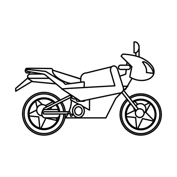 Motocicleta transporte imagen contorno — Vector de stock