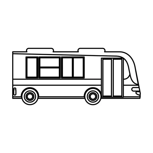 Bus transport passenger public outline — Stock Vector