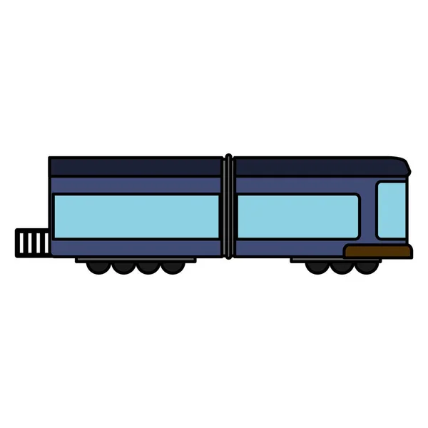 Mavi tren vagon demiryolu — Stok Vektör