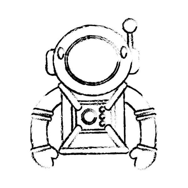Suit space astronaut image sketch — Stock Vector