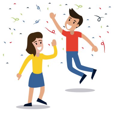 Çift dans partisi konfeti kutlama