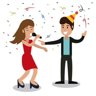 Çift dans partisi konfeti kutlama