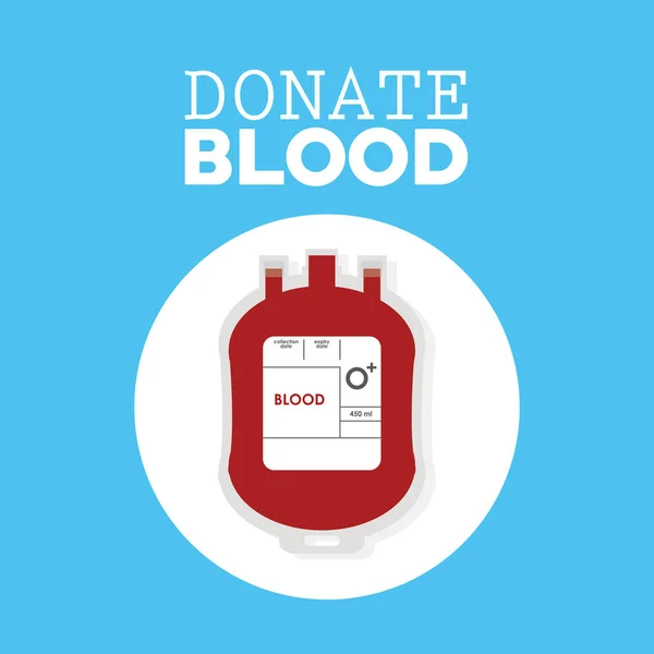 Darovat krev plastový sáček — Stockový vektor