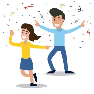 Çift dans partisi konfeti kutlama