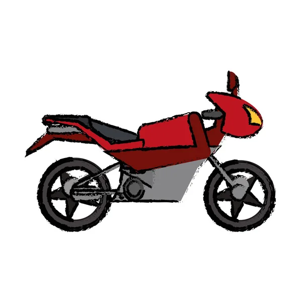 Rojo motocicleta transporte deporte — Vector de stock