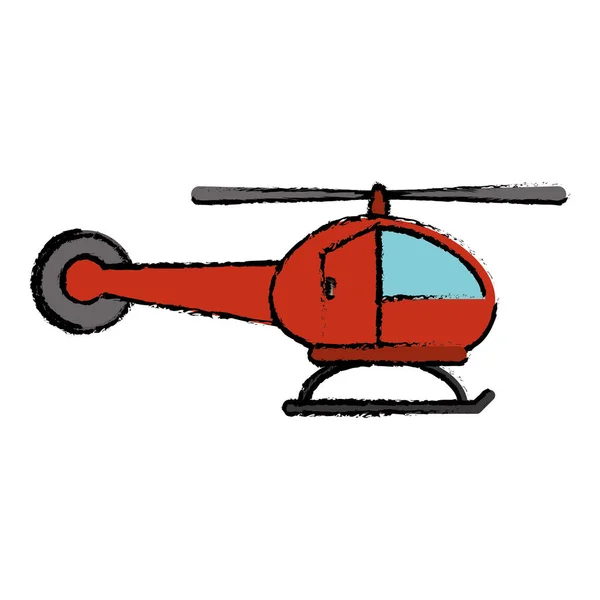 Red helicopter transport flight icon — Stock Vector