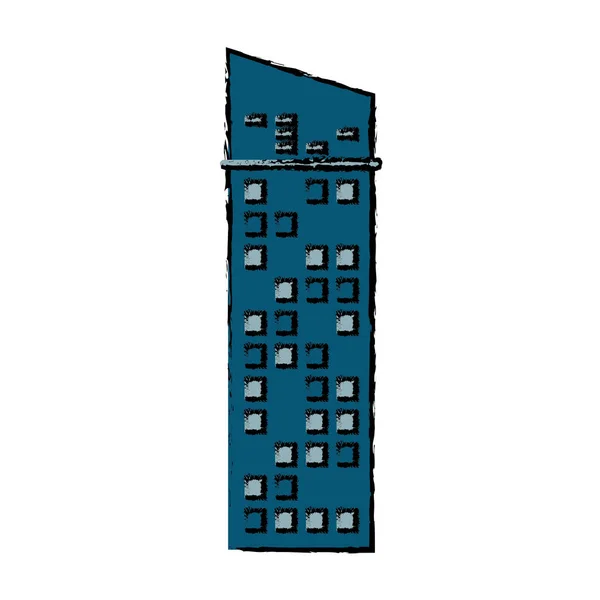 Bouwen van residentiële gevel pictogram — Stockvector