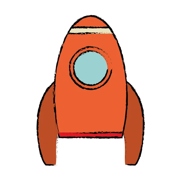 Cohete nave espacial icono de viaje — Vector de stock