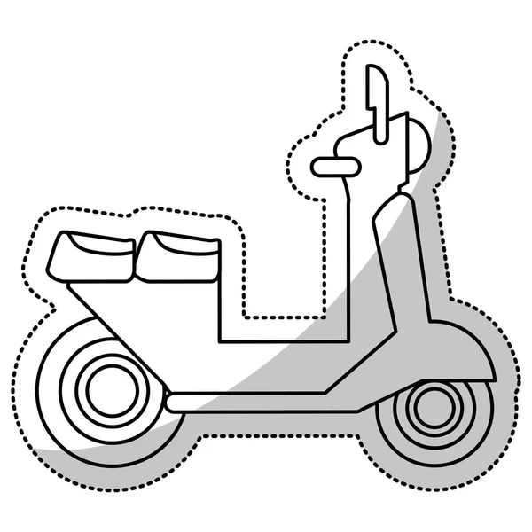 Vespa scooter transporte entrega línea de corte — Vector de stock