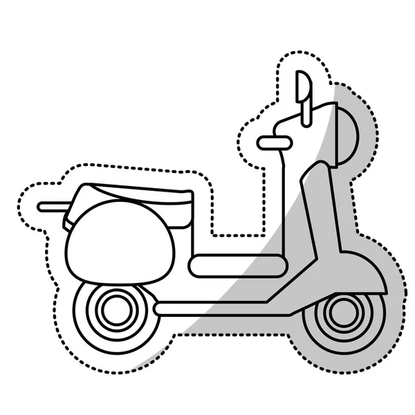 Vespa scooter ruedas de transporte línea de corte — Vector de stock