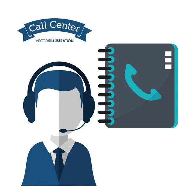Call centrum člověk pomoc directory kontakt — Stockový vektor