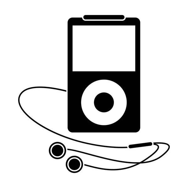 Pictograma de auriculares del reproductor mp3 — Archivo Imágenes Vectoriales