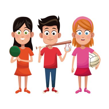 Grup çocuklar spor etkin