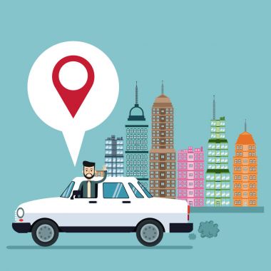 iş adamı PIN harita araba şehir arka plan