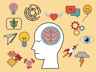 profil insan baş beyin yaratıcı bilgi