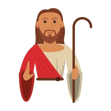 portre İsa sopa tutan